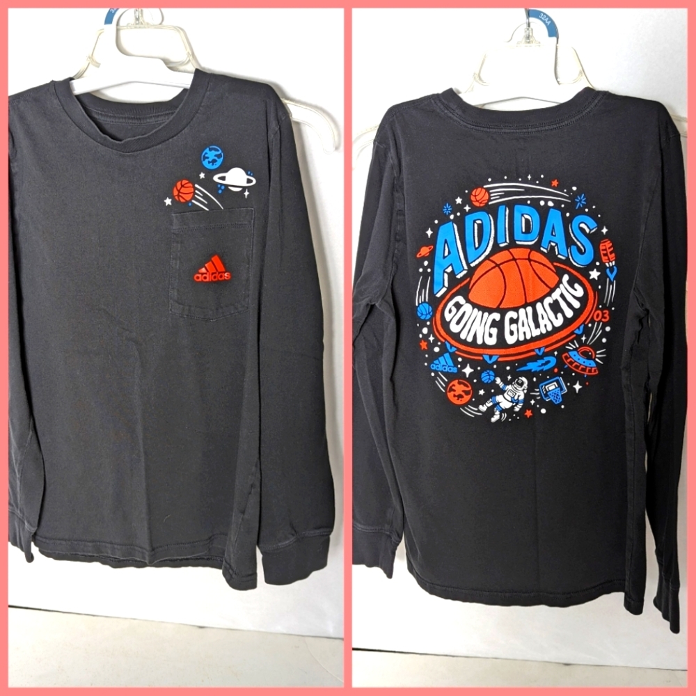 Adidas boys LS tee space themed sz 10/12